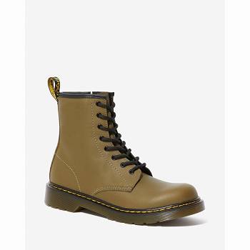 Dr Martens Gyerek 1460 Bőr Lace Up Bakancs Olivazöld